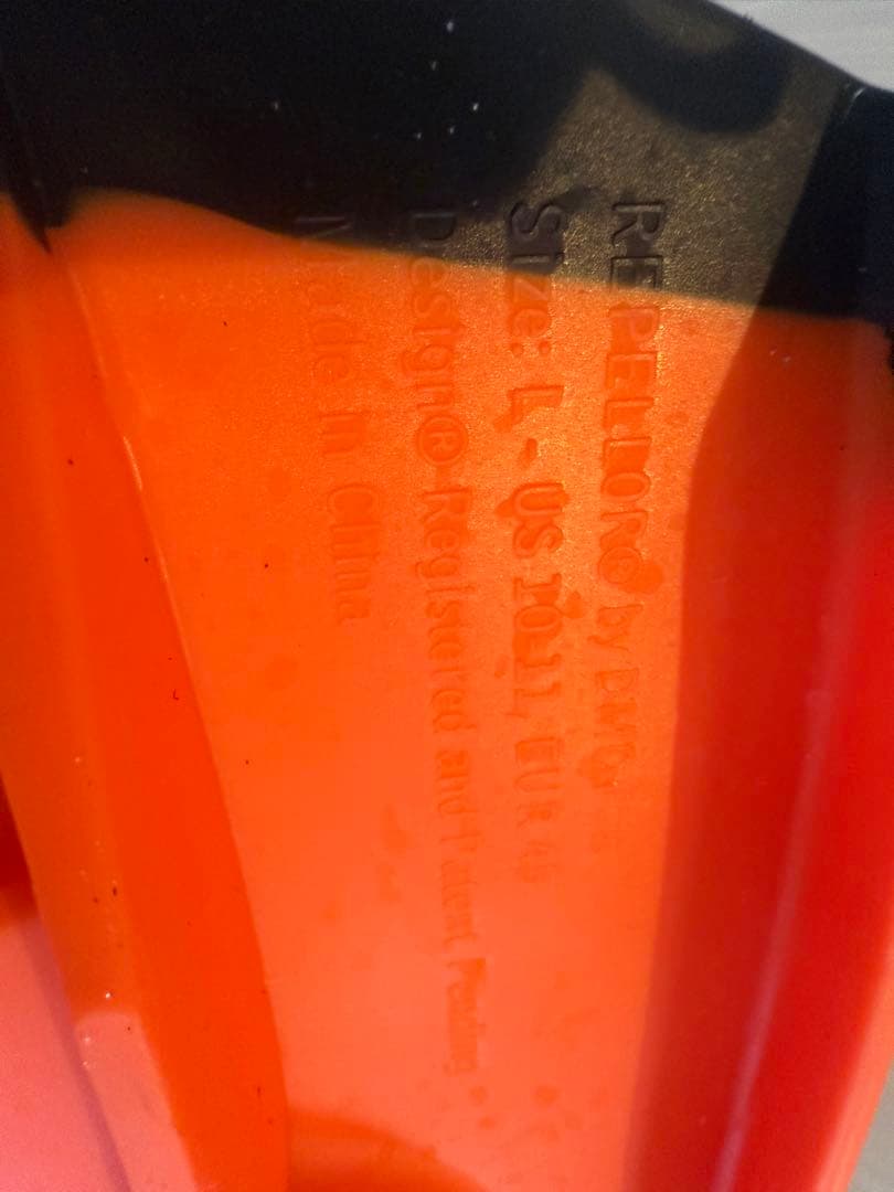 DMC ボディボードフィン Lサイズ ブラックオレンジ