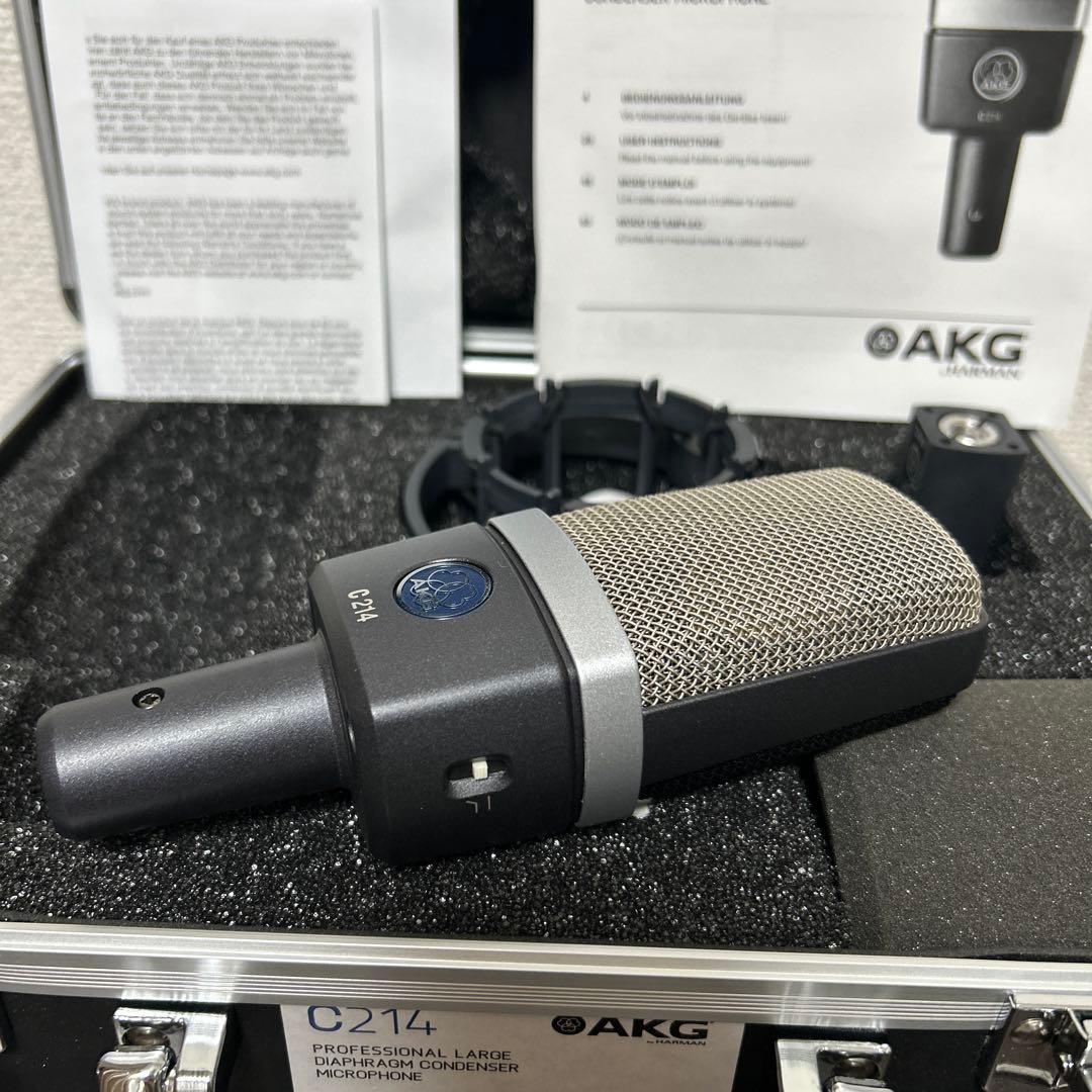 AKG C214 コンデンサーマイク 純正ケース ショックマウント